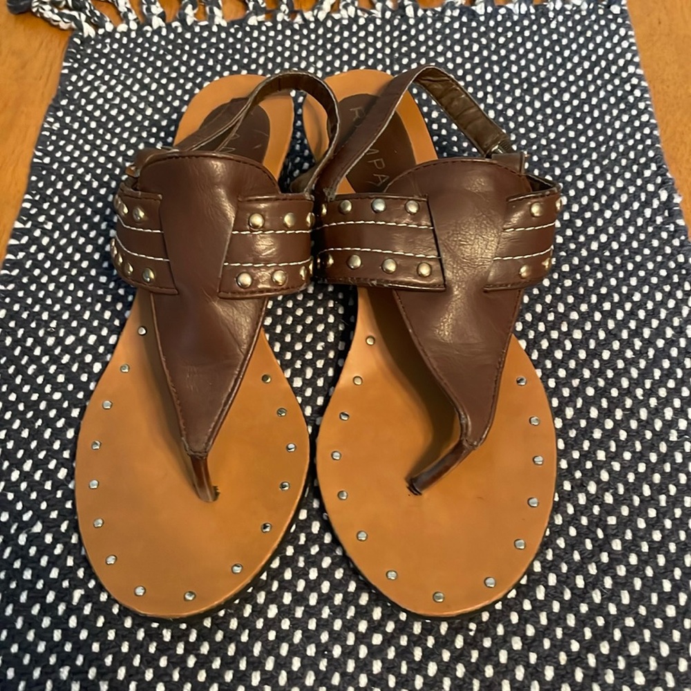 Rampage brown sandals with silver stud details end of summer special